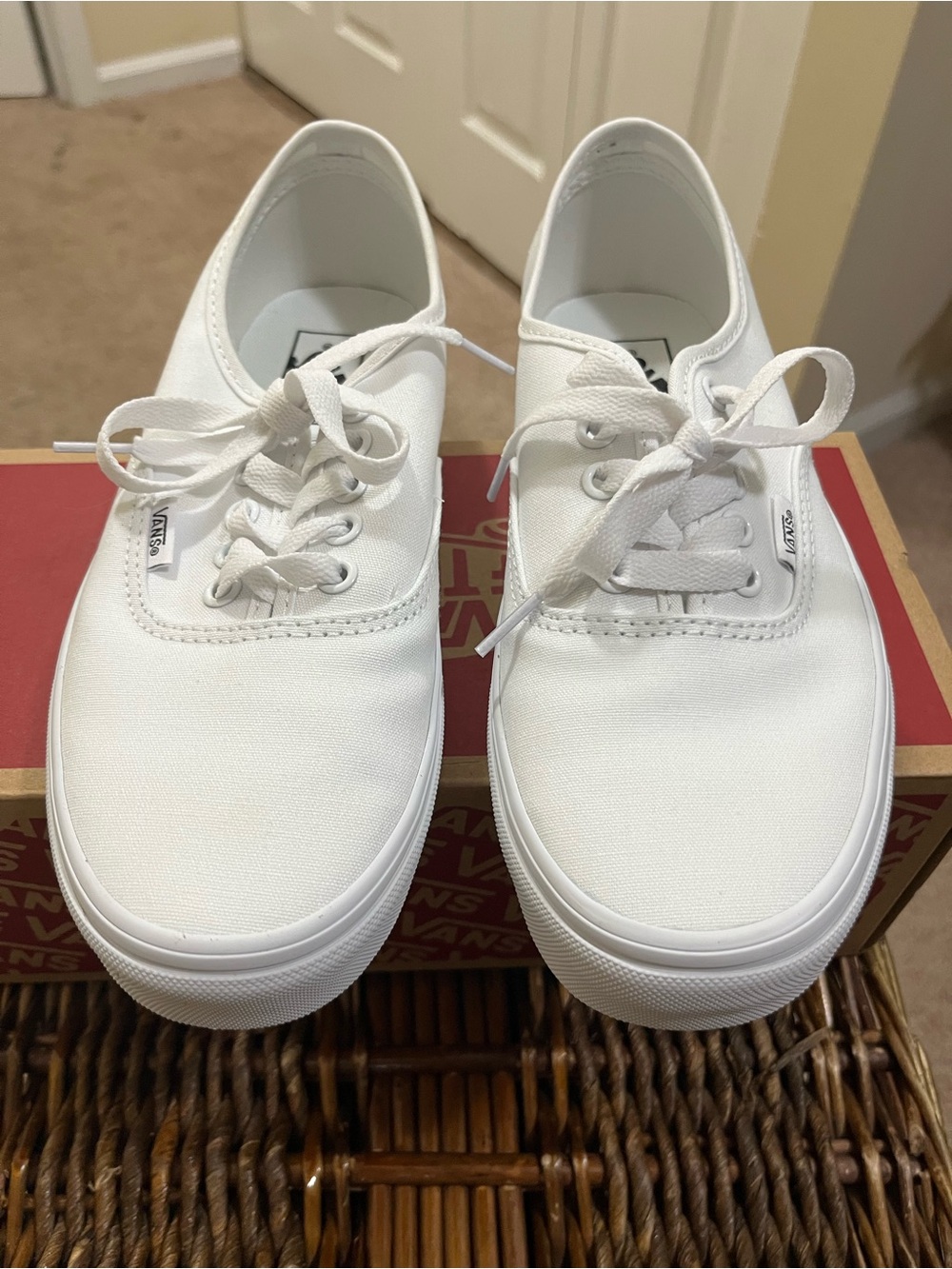 White Low Top Vans